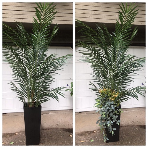 28'' & 32'' Veradek Midland Tall Square Planter - Artificial Trees/Floor Plants - Tall Corporate Black planter for rent